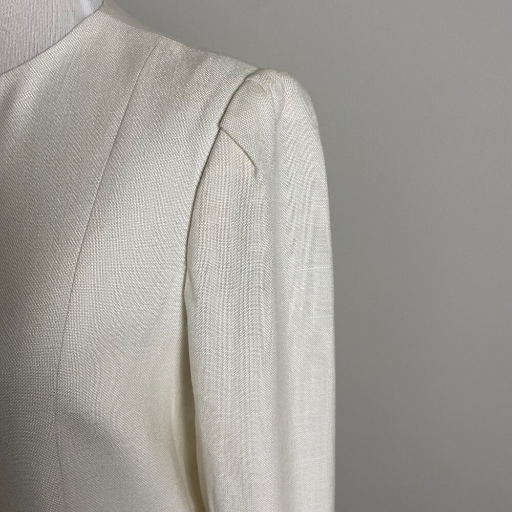 Albert Nipon Women’s Vintage Cream White Linen-Bl… - image 7